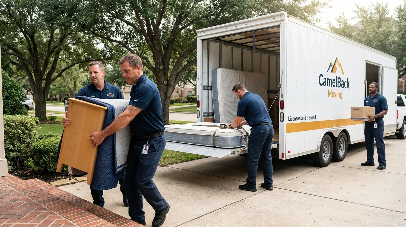 Crew loading residential truck for cross-state move from Lafayette Hill, PA