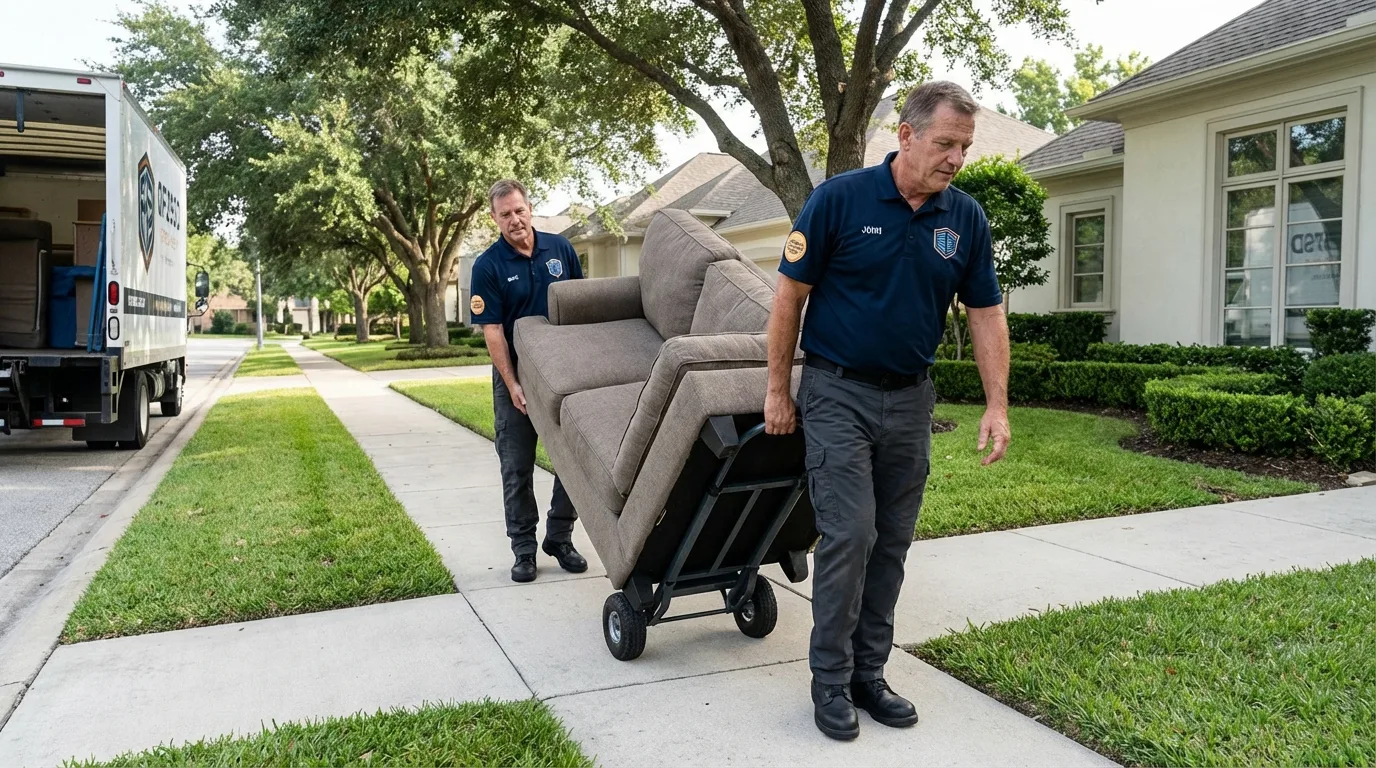 Local residential moving crew loading furniture in Lafayette Hill, PA